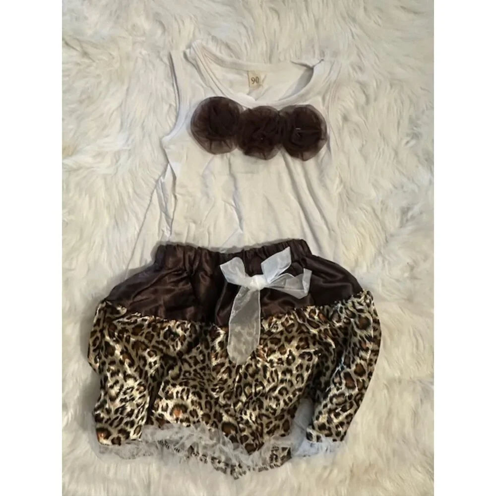 Brown Cheetah 2 pc Petti Outfit  BRCH3T  3T  (I) NWT Boutique